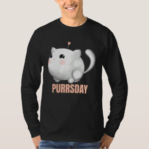 Chubby Cat In Love On Purrsday T-Shirt