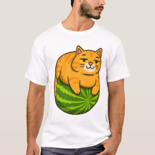 Chubby Cat on Watermelon Meme Shirt