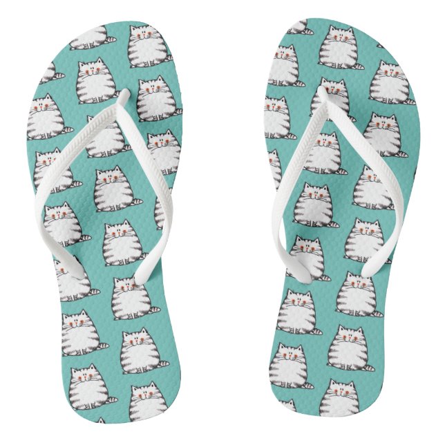 chubby cat pattern jandals (Footbed)