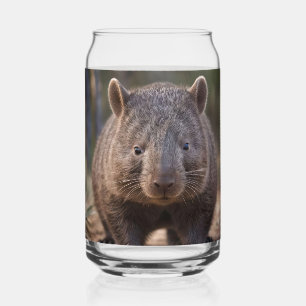 "Chubby Charm: The Adorable Australian Wombat" Can Glass