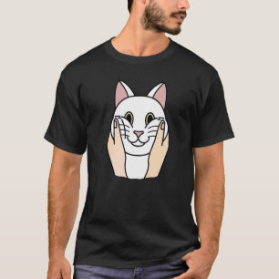 Chubby Cheeks White Cat Pet T-Shirt