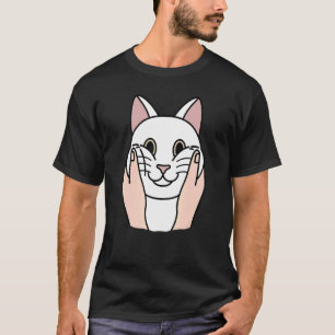 Chubby Cheeks White Cat Pet T-Shirt
