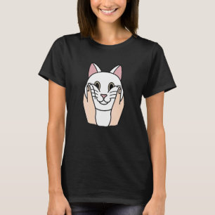 Chubby Cheeks White Cat Pet T-Shirt