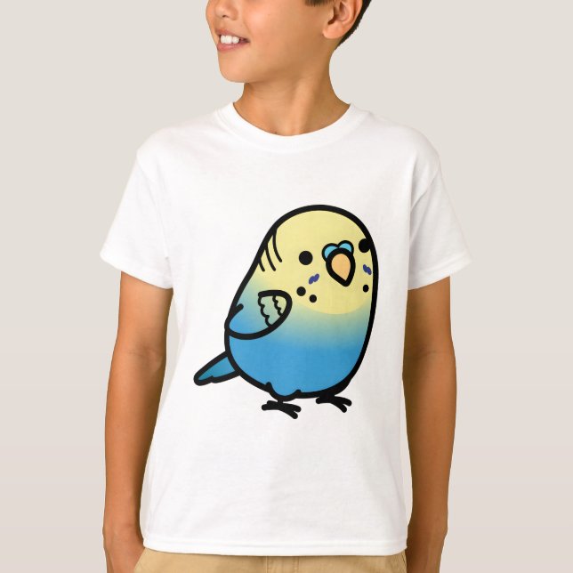 Chubby Cobalt Budgie T-Shirt (Front)