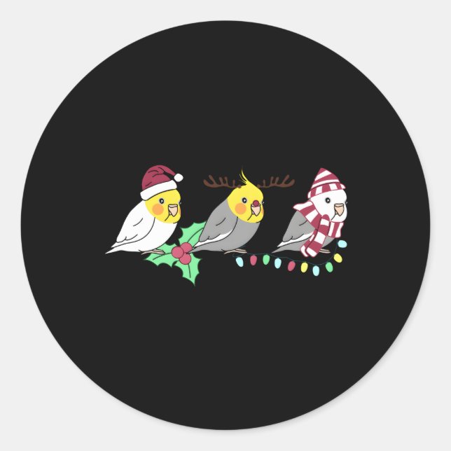 Chubby Cockatiel Decoration Parrot Kawaii Birb Classic Round Sticker (Front)