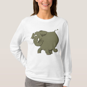 Chubby Cute Elephant Grey Jungle Animal T-Shirt