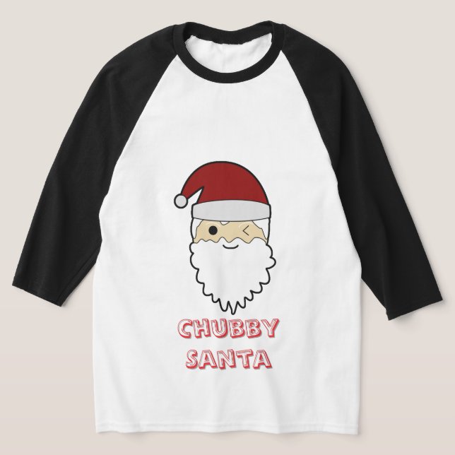 Chubby Cute Santa Face – Adorable Christmas Tee (Laydown)