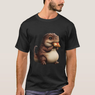 Chubby Dino Pizza Lover Adorable Fat Dinosaur Enjo T-Shirt
