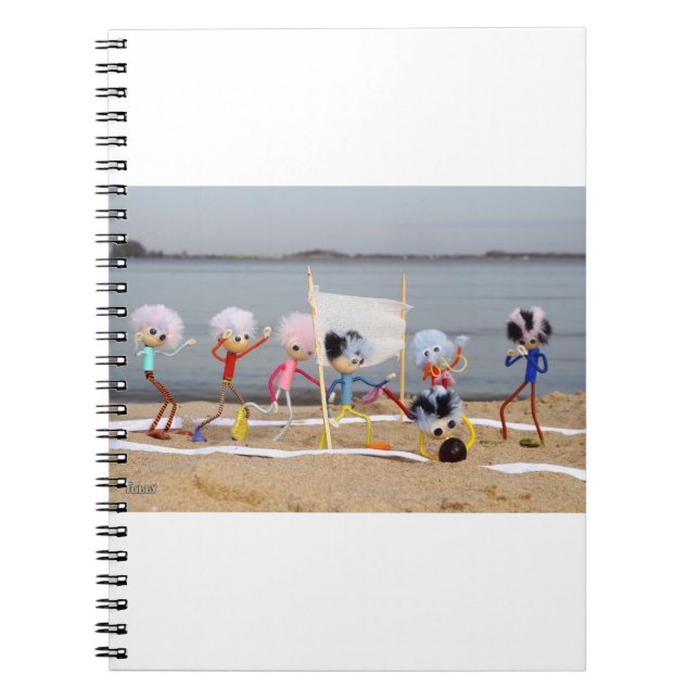 Chubby dolls playing beach volleyball. notebook (Front)
