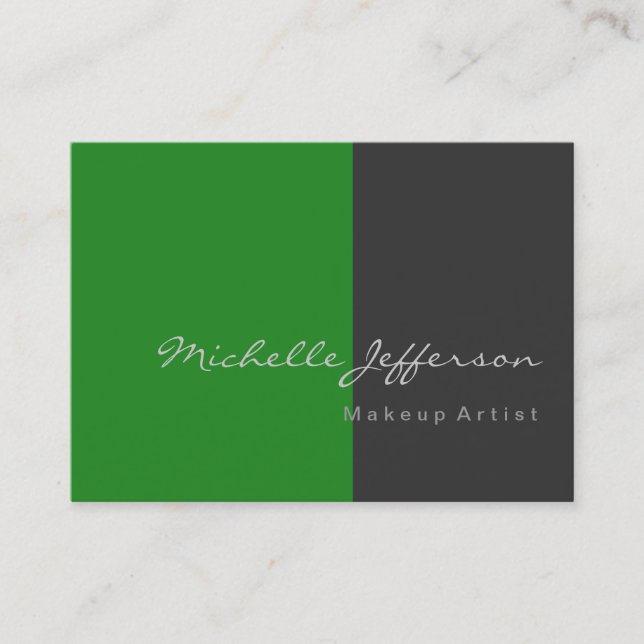 Chubby Forest Green Grey Attractive Business Card (Front)