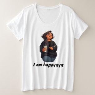 Chubby girl I am happy  Plus Size T-Shirt