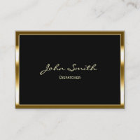 Chubby Gold Border Dispatcher Business Card