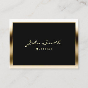 Chubby Gold Border Musician Business Card