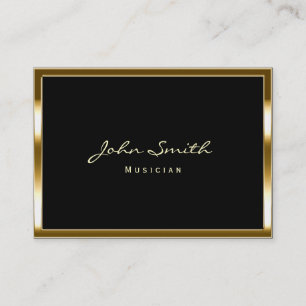 Chubby Gold Border Musician Business Card