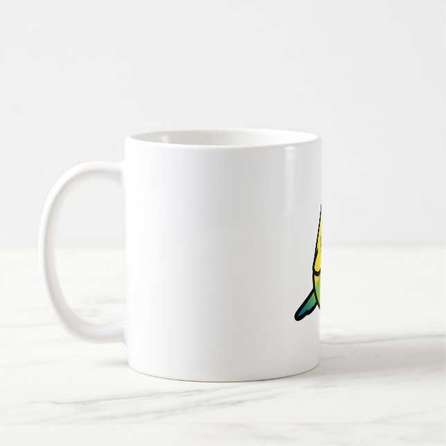 Chubby Green Budgie - Female Coffee Mug (Left)