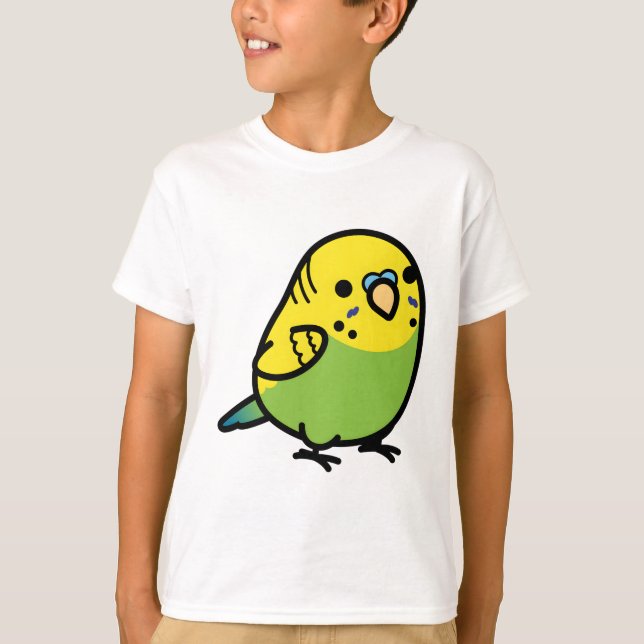 Chubby Green Budgie Male T-Shirt (Front)