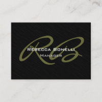 Chubby Grey Black Pattern Monogram Business Card