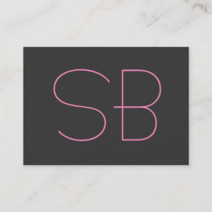 Chubby Grey Modern Monogram Business Card