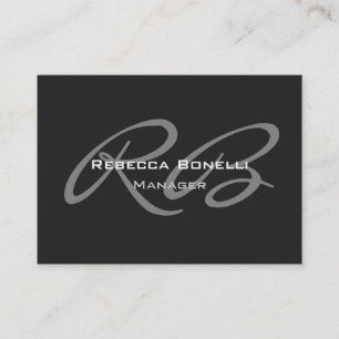 Chubby Grey Monogram Business Card