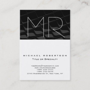 Chubby Grey Pattern Monogram Business Card