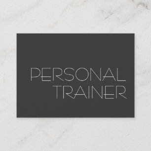 Chubby Grey Personal Trainer Fitness Business Card