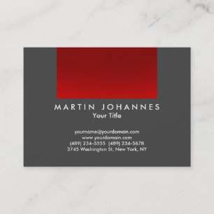 Chubby grey red stripe professional business card