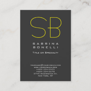 Chubby Grey Yellow Monogram Business Card