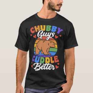 Chubby Guys Cuddle Better Gay Grizzly Bear Pride M T-Shirt