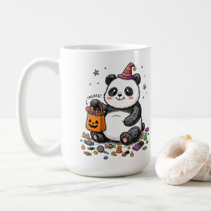 Chubby Halloween Panda with Candy Belly & Witch Ha Coffee Mug