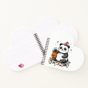 Chubby Halloween Panda with Candy Belly & Witch Ha Notebook