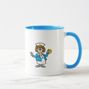 Chubby Happy Nurse With Medicine Coffee Mug