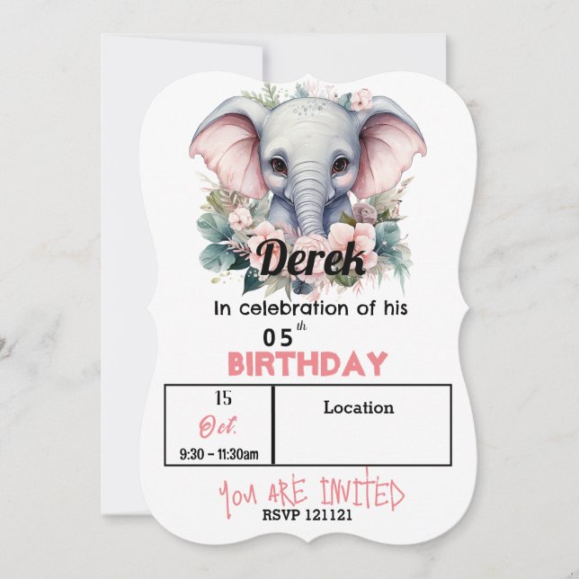 Chubby kid's birthday invitation (Front)