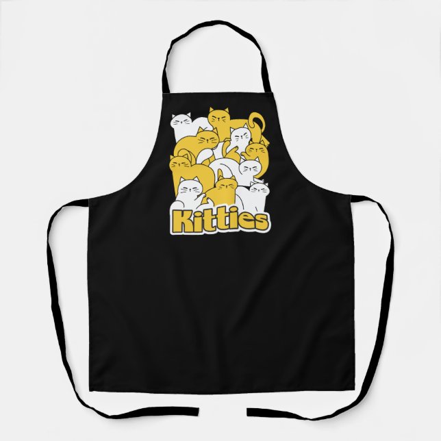 Chubby Kitties Design - Adorable Cat Art Apron (Front)