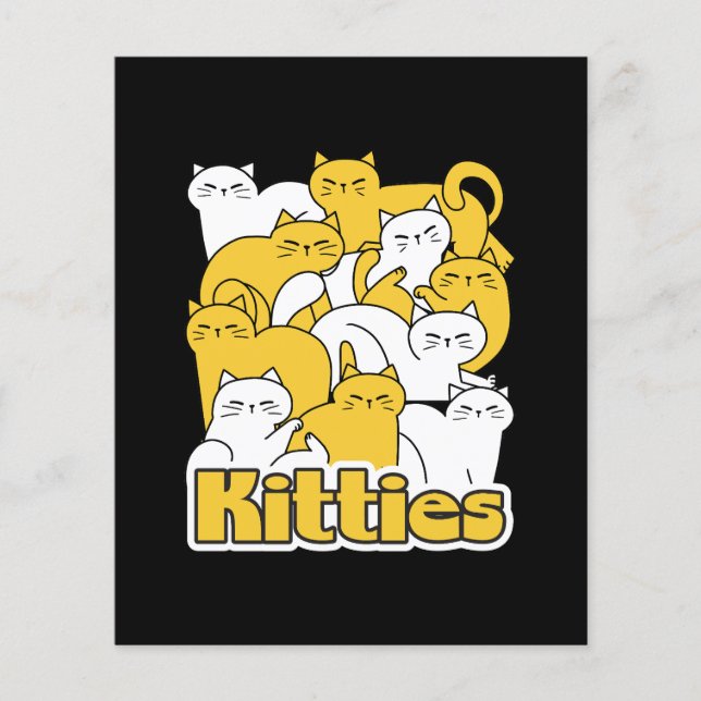 Chubby Kitties Design - Adorable Cat Art Flyer (Front)