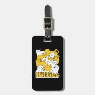 Chubby Kitties Design - Adorable Cat Art Luggage Tag