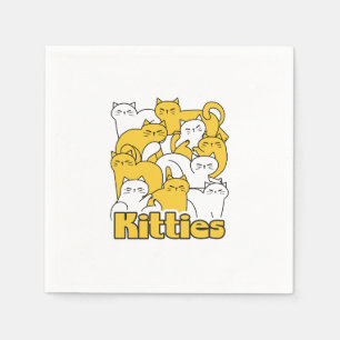 Chubby Kitties Design - Adorable Cat Art Napkin