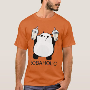Chubby Little Bobaholic Panda Loves Boba T-Shirt