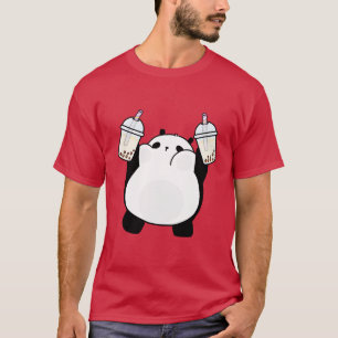 Chubby Little Panda Loves Boba T-Shirt