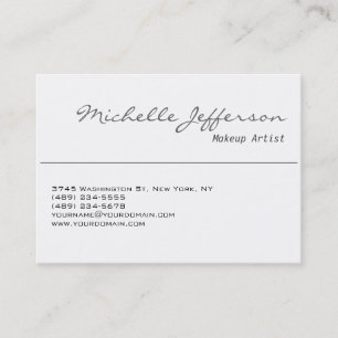 Chubby Makeup Artist Script Charming Business Card