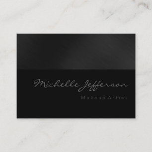 Chubby Makeup Artist Script Grey Business Card