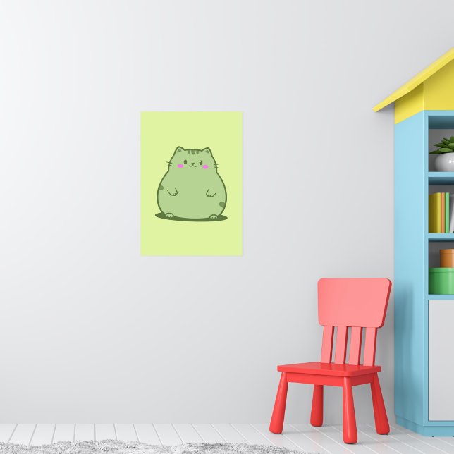 Chubby Matcha Green Kitty Poster (Nursery 1)