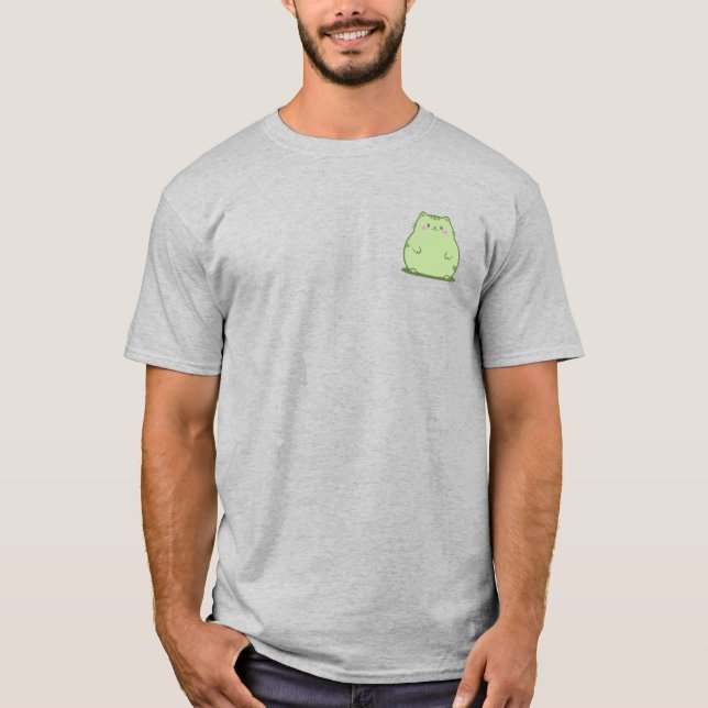 Chubby Matcha Green Kitty T-Shirt (Front)