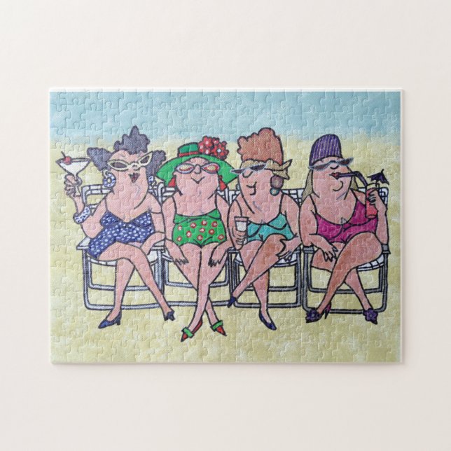 CHUBBY MIDDLE AGED BATHING BEAUTIES JIGSAW PUZZLE (Horizontal)