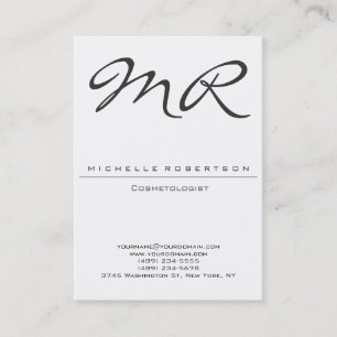 Chubby Modern Monogram Cosmetologist Business Card