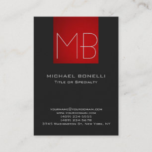 Chubby modern red grey background business card