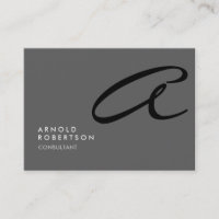 Chubby Monogram Plain Grey Trendy Business Card