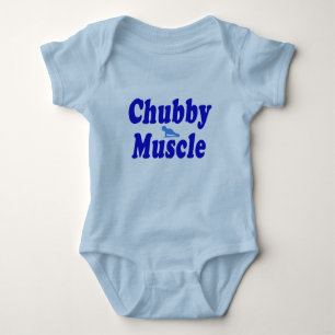 chubby muscle blue baby bodysuit