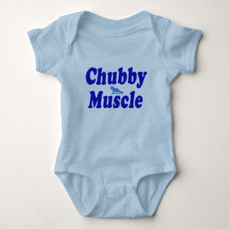 chubby muscle blue baby bodysuit