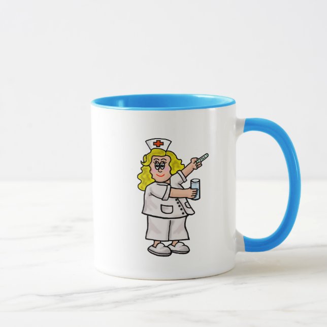 Chubby Nurse with  Capsule and Glass Of Water Mug (Right)