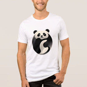Chubby Panda – Cuteness in Black and White Tri-Blend Shirt